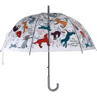 Esschert Design | Stockschirm - Regenschirm - bunt - 82 x 87 cm - Taschenschirm - Katze und Hund Motiv - Praktisch