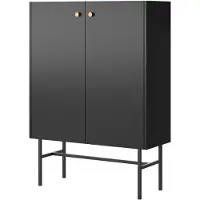Selsey Divenos - Highboard 2-türig, Schwarz, 93 cm
