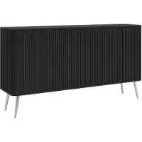 Selsey Ovarlo - Sideboard, Schwarz mit Metallbeinen, 163 cm