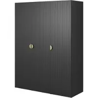 Selsey Moonir - Kleiderschrank 3-türig mit 2 Kleiderstangen, 150 cm, schwarz
