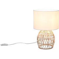 TRIO Tischlampe Rike mit Rattan