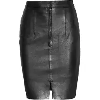 Bugatti Bleistiftrock "Lederrock", Damen, Gr. 34, schwarz, Obermaterial: 100% Lammleder LEL., uni, regular fit, Röcke Bleistiftrock, aus hochwertigem Echtleder