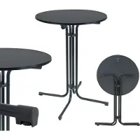 TRUTZHOLM Stehtisch Klappbar Durchmesser 80 cm Höhe 110 cm Stahl Anthrazit