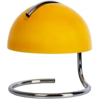 Näve Tischleuchten - Tischleuchte "BURANO" gelb/ H: 25 cm, Tischlampe im Retro Style, aus Metall und Glas in gelb, 25 cm hoch, Ø 23,5 cm, E27-Fassung – Schnurschalter