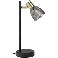 Näve Tischlampe Lindita, alu / grau / zink, für Wohn- / Esszimmer, Glas, Tischlampe