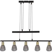 Näve Glas Hängelampe Lindita, alu / grau / zink, für Wohn- / Esszimmer, Glas, Pendelleuchte