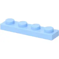 LEGO : 50 Stück Platte 1x4 in sehr hellem Blau