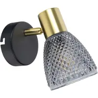 Näve Spots - 1er Spot Wand-/Deckenleuchte "LINDITA" L: 16,5cm, Strahler im Retro Style, aus Metall und Glas in schwarz, 16,5 x 8,5 x 14 cm, E14-Fassung