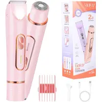 INF 2-in-1 Elektrischer Damenrasierer & Bikini Trimmer - Tragbar & Aufladbar Rosa
