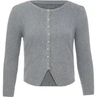 Dreimaster Strickjacke Frauen grau melange