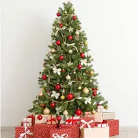 Dmora Weihnachtsbaum 150 cm Trento, Decke Künstliche Kiefer, Realistischer Baum, Umgekehrt Tannenbaum, 109x109 h150 cm, Grün