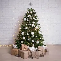 Dmora Weihnachtsbaum 270 cm Vienna, Künstliche Kiefer, Realistischer Baum, Tannenbaum, 165x165 h270 cm, Grün