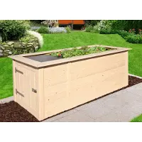 Weka Hochbeet , beige (natur), B:205cm H:81cm T:79cm, Massivholz, Pflanzgefäße, Hochbeet, BxTxH: 205x80x81 cm, mit Anbauschrank