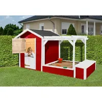 Weka Tabaluga Spielplatz schwedenrot/weiss B x T x H 286 x 153 x 154