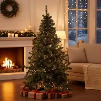 Dmora Weihnachtsbaum Tinsel, Künstliche Kiefer, Realistischer Baum, Tannenbaum, Italy, 150x150 h250 cm, Grün