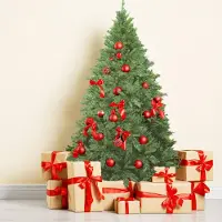 Dmora Weihnachtsbaum 150 cm Innsbruck, Künstliche Kiefer, Realistischer Baum, Tannenbaum, 114x114 h150 cm, Grün