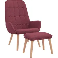 Syfax Relaxsessel mit Hocker Weinrot Stoff