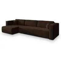 Masseno Ecksofa OLVERA mit Schlaffunktion L-Form, Sofa mit Bettkasten, Wohnzimmersofa, Couch, Soffa, Bettsofa, Couchgarnitur- Braun, KRONOS 06