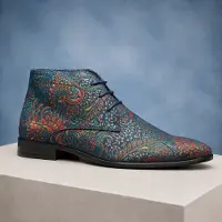 Lureaux Blue Desert Lotus High - - Schöne bunte Schuhe - Einzigartiger Druck - Herren