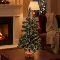 Dmora Weihnachtsbaum Todina 75 cm Grün, feuerfest aus Kunststoff, kein Holz, inkl. Basis