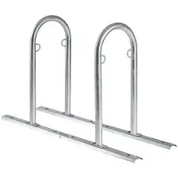 Baumarktplus Fahrradanlehnbügel 140 x 88 cm Stahl feuerverzinkt Ø 50 mm grau freistehend Fahrradständer Parker Typ U