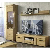 Freiraum Wohnwand >Cortina< (3-teilig) in Grandson Eiche Nachbildung - 215x195x41 (BxHxT)