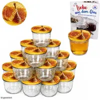 MamboCat 40er Set Sturzglas 230 ml Carino To 82 Deckel mit Honigwabe incl. Diamant Gelierzauber Rezeptheft