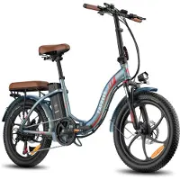 Longer F20Pro 20 Zoll Faltbares Elektrofahrrad, 250W 36V 20AH Akku mit Superkapazität,Shimano 7S, 20"*3.0 Fat Tire Grün