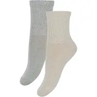 Minymo Ankle Sock Solid 2-pack light grey melange (130) 27\\30