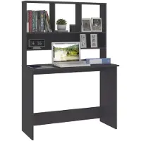 vidaXL Schreibtisch mit Regalen Grau 110x45x157 cm Holzwerkstoff