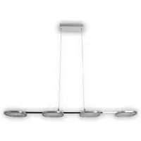 Näve Pendelleuchte - LED Pendelleuchte "BEAM", Hängelampe im Modern Style, ausMetall und Kunststoff in stahl-blank, 150 cm hoch, Maße 100 x 16 cm, Inkl. LED