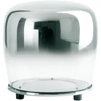 Näve Tischleuchten - LED Tischleuchte "SMOKY" Ø:18cm, Tischlampe im Retro Style, aus Metall und Glas in chrome, 18 cm hoch, Ø 18 cm, inkl. LED – Schnurschalter