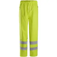 Snickers ProtecWork Hi-Vis wasserdichte Body-Mapping PolyurethanRegen Arbeitshose, Kl. 2, EN 1149, 14116, 20471, 343 High-Vis Gelb-XXXXL