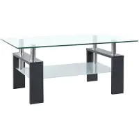 Super Merchant Couchtisch Grau Transparent 95x55x40 cm Hartglas