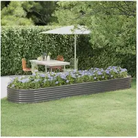 vidaXL Hochbeet Verzinkter Stahl 396x100x36 cm Grau