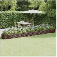 vidaXL Hochbeet Verzinkter Stahl 544x100x36 cm Braun