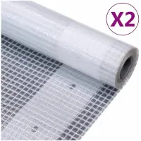 vidaXL Gitter-Abdeckplanen 2 Stk. 260 g/m² 4x4 m Weiß