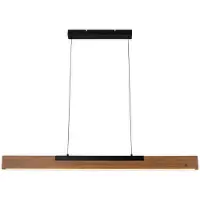 Näve Pendelleuchte - LED Pendelleuchte "WILMA" L: 122cm braun/schwarz, Hängelampe im Scandi Style, ausMetall in braun, 150 cm hoch, Maße 122,2 x 6 cm, Inkl. LED – dimmbar – Inkl. Memoryfunktion