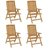 vidaXL Gartenstühle mit Kissen 4 Stk. Massivholz Teak