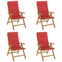 vidaXL Gartenstühle mit Kissen 4 Stk. Massivholz Teak