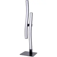 Näve Tischleuchten - LED Tischleuchte "ONDA", Tischlampe im Modern Style, aus Metall und Kunststoff in schwarz, 44 cm hoch, Ø 12 cm, inkl. LED – Schnurschalter