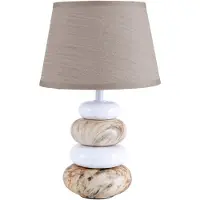 Näve Tischleuchten - Keramik Tischleuchte "STONEY" braun, Tischlampe im Natural Style, aus Keramik in braun, 31 cm hoch, Ø 20 cm, E14-Fassung – Schnurschalter