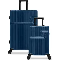 Bhppy Signature Kofferset 2-teilig - Handgepäck Koffer 28L- Reisekoffer 86L - Hartschale Trolley Koffer - TSA-Zahlenschloss - Dark Denim