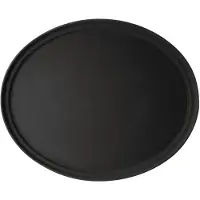 Cambro Camtread ovales rutschfestes Fiberglas Tablett schwarz 68,5x56cm