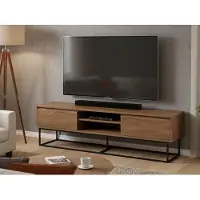 Dmora TV-Schrank Selena 180x40x50 cm Braun, ein Regal, 2 Fächer