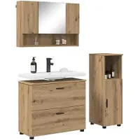 vidaXL Badezimmermöbel-Set 3 Stk. Artisan-Eiche 76,5 x 35 x 64 cm