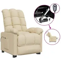 vidaXL Relaxsessel Elektrisch Creme Stoff