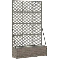 vidaXL Garten-Spalier-Pflanzer Grau 105 x 30 x 170 cm Metall