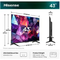 Hisense 43 '' Q7S Pro | Hi-QLED Smart TV 4K 144 Hz, 109,2 cm (43"), 3840 x 2160 Pixel, DLED, Smart-TV, WLAN, Schwarz