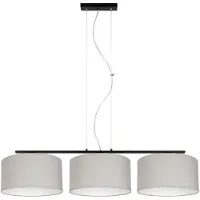 Licht-Erlebnisse Pendelleuchte Stoff Metall E27 H: max. 100 cm Schwarz Grau Weiß 3-flammig länglich Modern